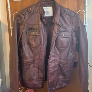 Imitation leather jacket